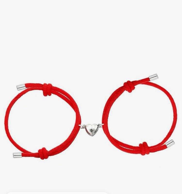 Pulsera pareja corazón Plata