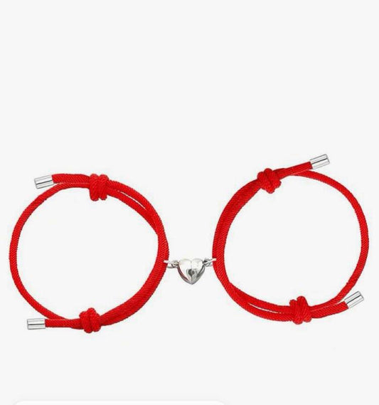 Pulsera pareja corazón Plata