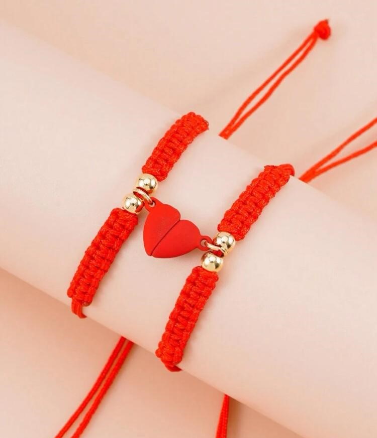 Pulsera Pareja Corazón rojo